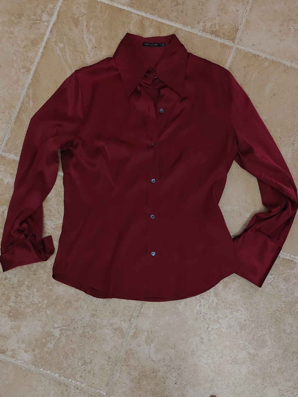 Silk Satin Button-Down Shirt